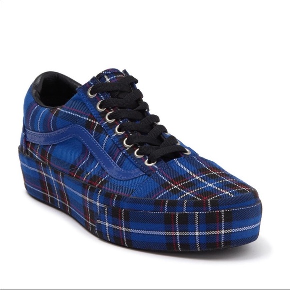 patent plaid old skool platform